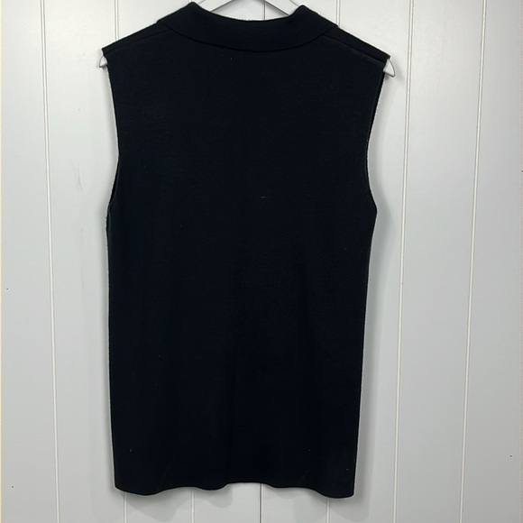 Appleseed’s Womens Vest M Black Notched Collar Button Up Side Slits Stretch EUC - Picture 7 of 10